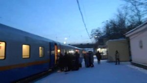 Приезд на вокзал Караганды на поезде Тальго зимой 2021 года