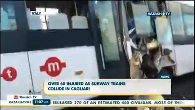 При столкновении поездов метро в Италии пострадали более 60 человек - KazakhTV смотреть онлайн