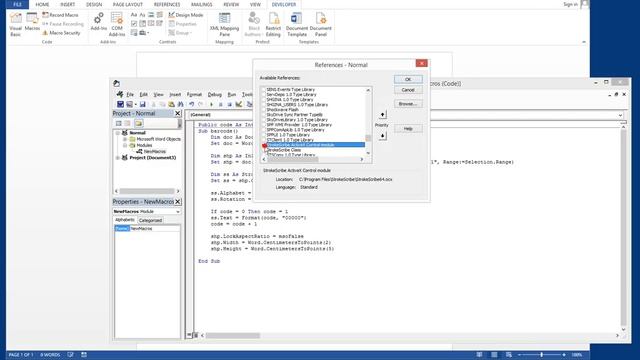 Code-128 in Microsoft Word