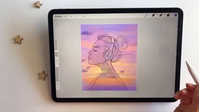 Рисую небо на закате ? в Procreate смотреть онлайн