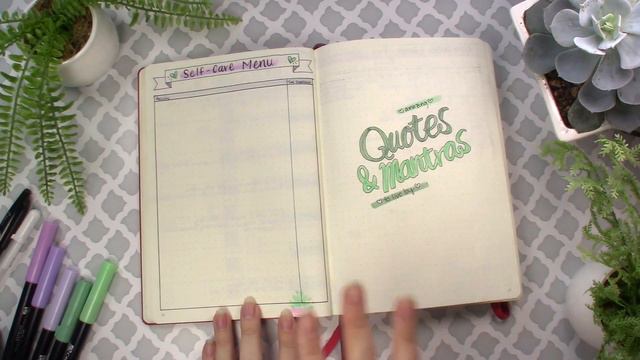 Artists Bullet Journal Setup  Self-Care Tracking 2018 Plant  Succulent Theme