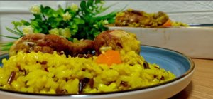 Запечённая куриная голень с Рисом и овощами. Легко и просто приготовить на ужин