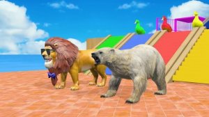Cow Mammoth Elephant Lion Buffalo Hippo Guess The Right Door ESCAPE ROOM CHALLENGE Animals Cage Gam