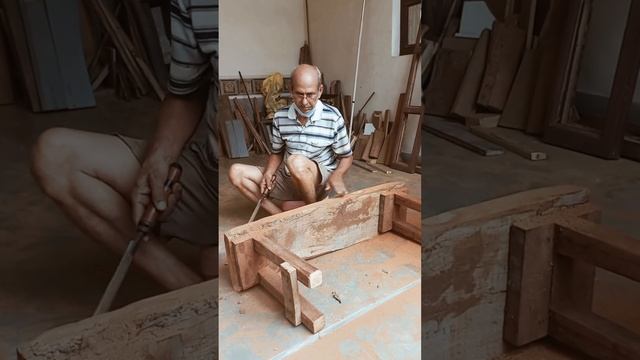 How We Made A Simple Bench Using Old Wood #short #recycle #whatsappstatuse Made A Simple Bench Using