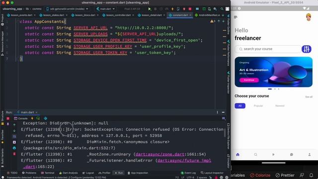 SocketException: OS Error: Connection refused, errno = 111 in flutter