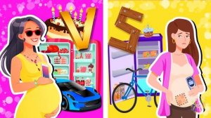 БОГАТАЯ БЕРЕМЕННАЯ vs БЕДНАЯ БЕРЕМЕННАЯ | Сумасшедшие ситуации с беременными девушками от RATATA