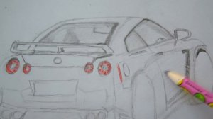 ? Auto zeichnen Nissan GT-R - How to draw a Car - Как нарисовать машину ниссан