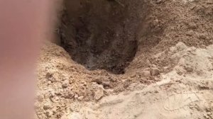 Закопали гимнастический мяч в песке,  сделали прыгульку.