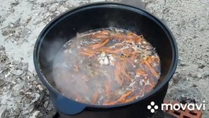 Плов узбекский на костре из риса Девзира (белого) с нутом (идеальный рецепт для новичков).
