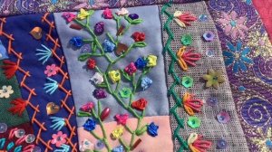 Сама себе завидую!!! Большая работа в технике крейзи квилт ( сумасшедший лоскуток).