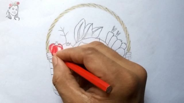 How to Draw a Simple Vegetable Basket (Beautiful Drawing Step by Step Easy)
