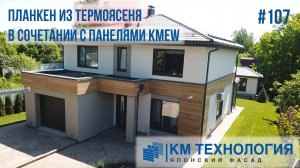 Комбинируем материал фасада: натуральный термоясень и панели KMEW под штукатурку и камень