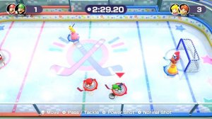 Super Mario Hockey | Mario + Luigi VS Peach + Daisy | Mario Party Superstars - Nintendo Switch
