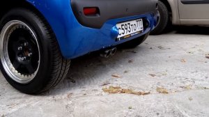 Прямоточный выхлоп на Peugeot 107