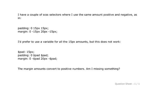 CSS : Sass negative variable value? смотреть онлайн