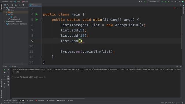 19  Dynamic Arrays using List in Java
