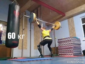 Рывковый швунг + оверхэд. 60-77,5 кг. Дима, Саша