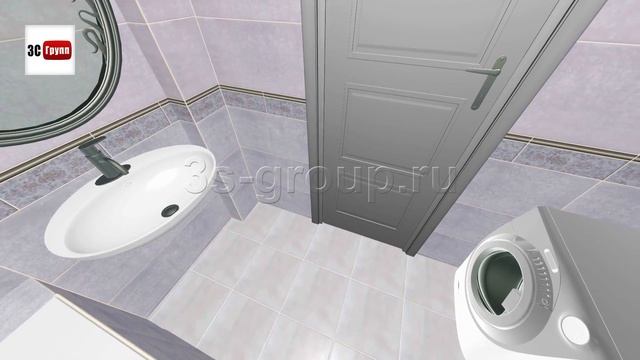 Плитка «Прочида» в интерьере ванной | 3D-раскладка смотреть онлайн