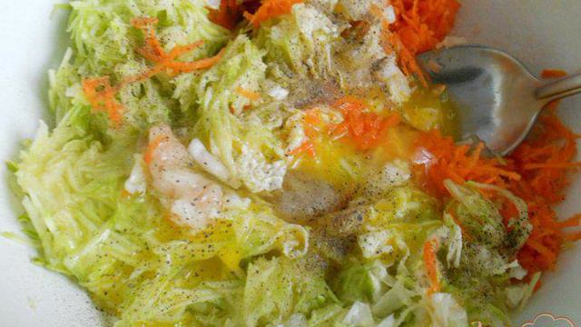 Оладьи из курицы и овощей