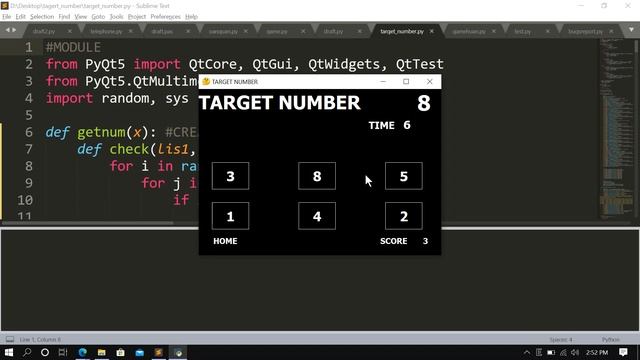 Python Game Target Number