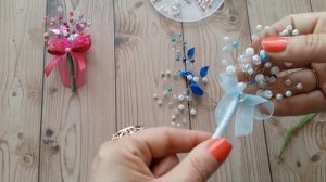 * DIY * КАК СДЕЛАТЬ БРОШЬ ИЗ БУСИН И ПРОВОЛОКИ/  BROCHE BOUTONNIERE DE PERLAS