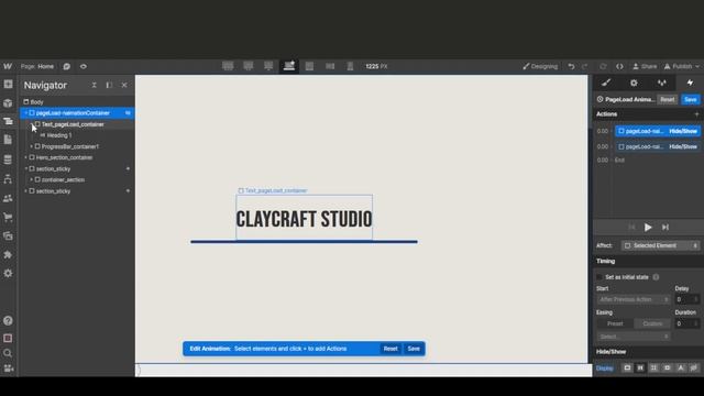How to create a page Load animation with webflow