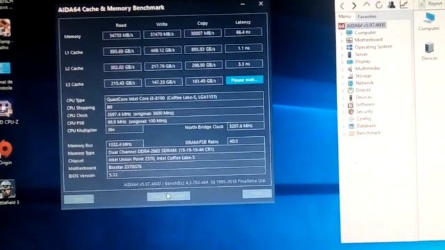 AIDA64 - Cache & Memory Benchmark - i3 8100 / 2666mhz смотреть онлайн