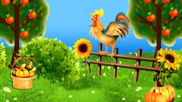 Петушок, петушок,Золотой гребешок! Потешка для малышей! Анимационный видео ролик для малышей! смотреть онлайн