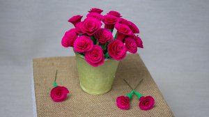 Мини розочки из гофрированной бумаги. Быстро и просто. Маленькие бумажные цветы.