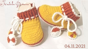 Пинетки-Ботиночки крючком  Яркие МАНДАРИНКИ  Мастер класс для Начинающих 1часть Вяжем Подошву.