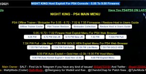 NIGHT KING Host Exploit For PS4 9.00 Firwares Без ПК