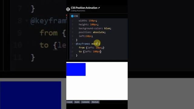 How to Animate CSS Position? Web Development | Coding Awareness #coding