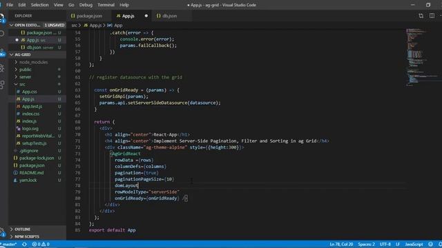 React Ag-Grid Tutorial: Server-Side Pagination, Filtering, Search, and Sorting | Codenemy Tutorial