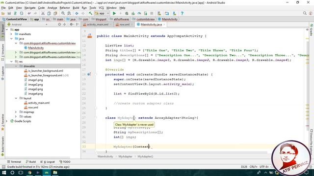Custom ListView with Item Click Listener - Android Studio Tutorial смотреть онлайн