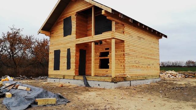 Завершенный проект дома из бруса 8х8м смотреть онлайн