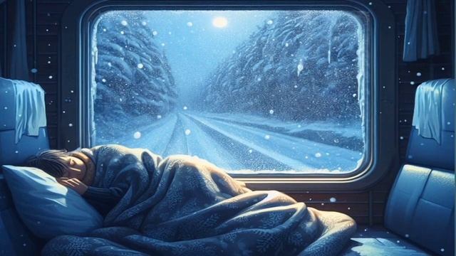 Snowstorm Sounds  Train Sounds Ambience Winter for Sleeping ?