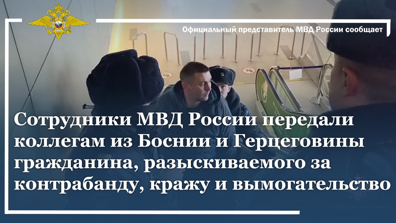 МВД России передало коллегам из Боснии и Герцеговины мужчину, находящегося в розыске