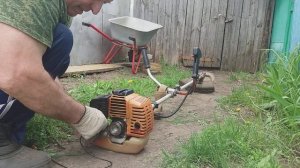 Как завести бензокосилку без заводского стартера