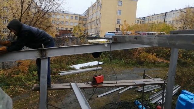 Крыша из металла. Двутавр, швеллер, уголок, профлист. Навес3