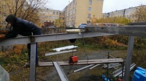 Крыша из металла. Двутавр, швеллер, уголок, профлист. Навес3