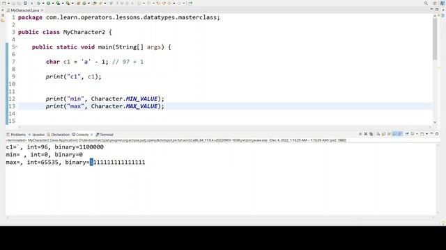 char Data Type - Java Tutorial with Knowledge and Tips - Data Types 4