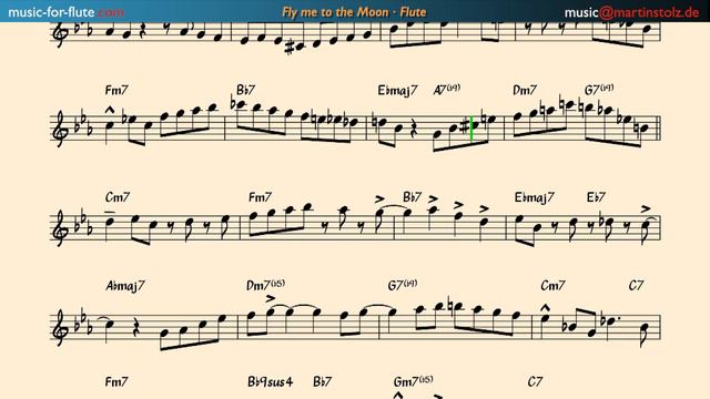 How to play ”Fly me to the Moon“ for Flute · including a transcribed solo смотреть онлайн