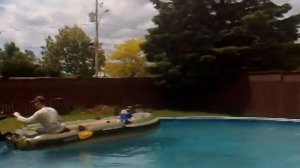 Bestway Hydro Force Voyager 500 Inflatable boat with trolling motor in my pool