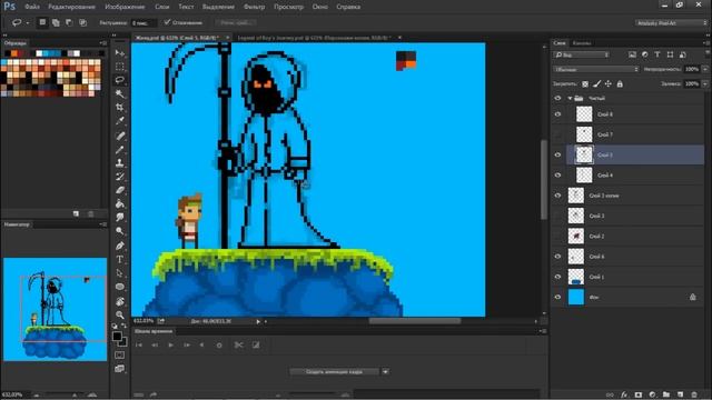 Гайд как рисовать пиксель арт в Photoshop с нуля
