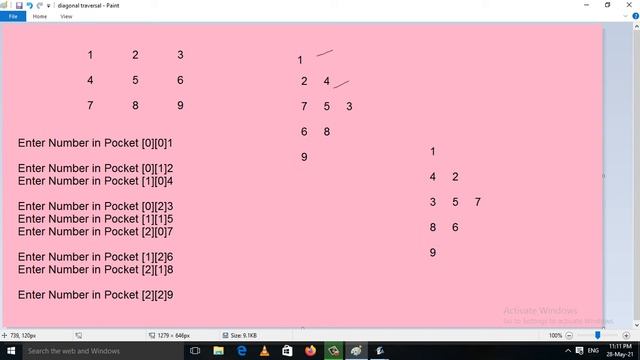Java Diagonal Traverse Program  II || Leetcode 498 || Print Matrix Diagonally || Java Matrix