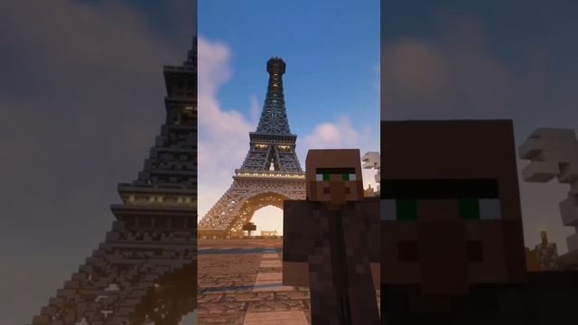 Житель в Париже! #Minecraft #париж #житель #shorts смотреть онлайн