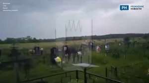 Кадры с рязанского кладбища, где сгорела могила участника СВО