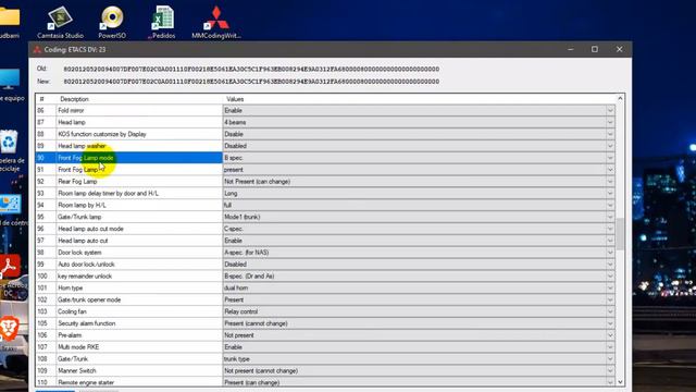 FOG LAP MODE - MMCODING WRITER,  Mitsubishi Lancer, Outlander, L200