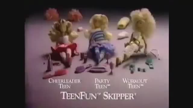1988 Реклама сестры куклы Барби Маттел Teen Fun Skipper Mattel