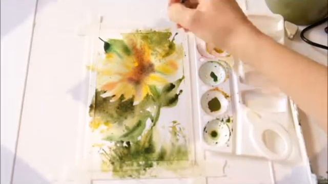 Мастер-класс по акварели. Подсолнух смотреть онлайн